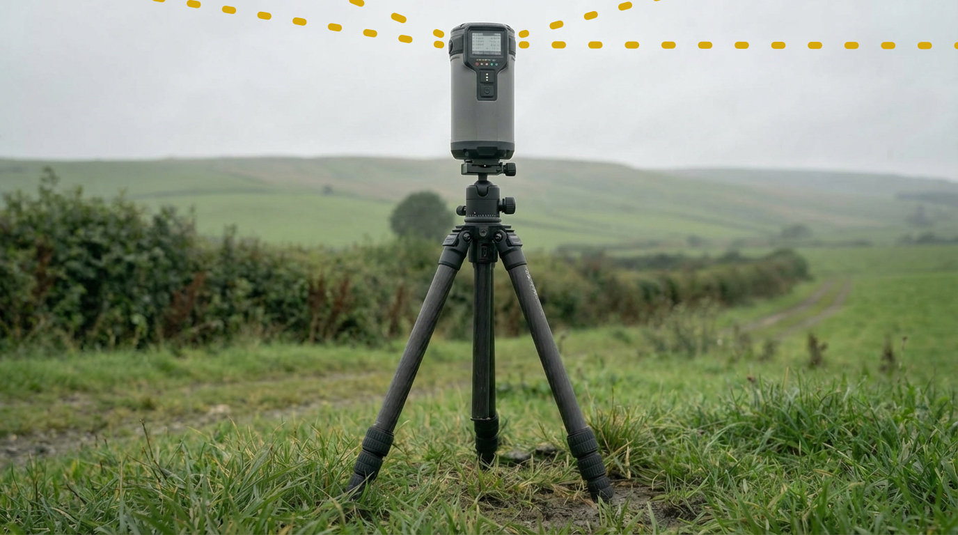 Tripod setup for lighthouse deployment.